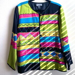 Vintage Indigo Vibrant Multicolor Women's Jacket